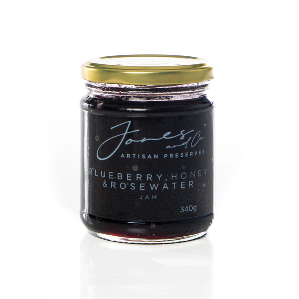 Jones & Co Blueberry, Honey & Rosewater Jam 340g