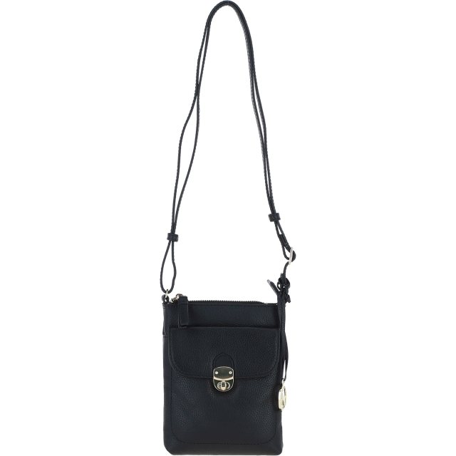 Ashwood Leather Twist Lock Crossbody Bag - Black Y-51