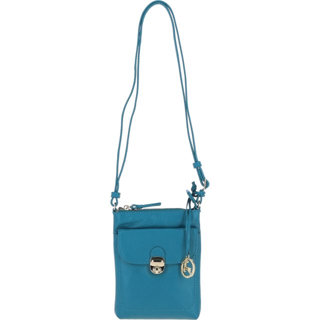 Ashwood Leather Twist Lock Crossbody Bag - Turquoise Y-51
