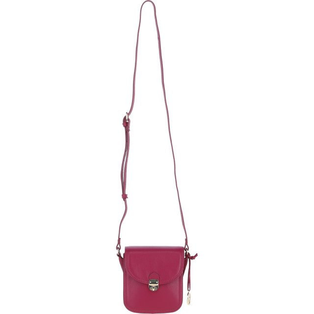 Ashwood Leather Crossbody Bag with Twist Lock - Raspberry Y-52