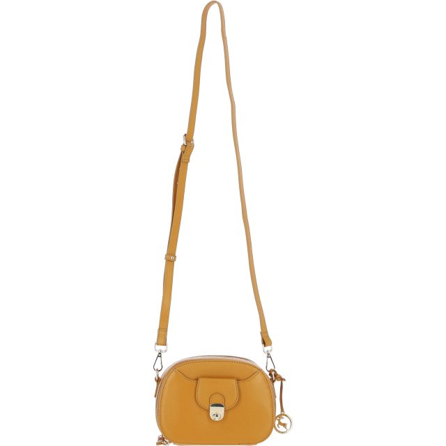 Ashwood Leather Compact Crossbody Bag with Twist Lock & Adjustable Strap - Mustard Y-53