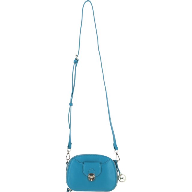 Ashwood Leather Compact Crossbody Bag with Twist Lock & Adjustable Strap - Turquoise Y-53