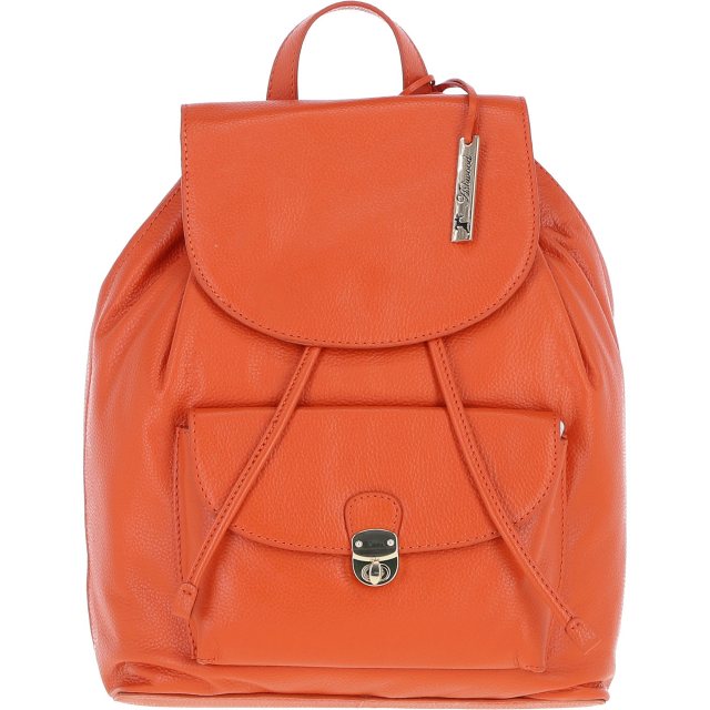 Ashwood Leather Twist Lock Small Backpack - Orange Y-57