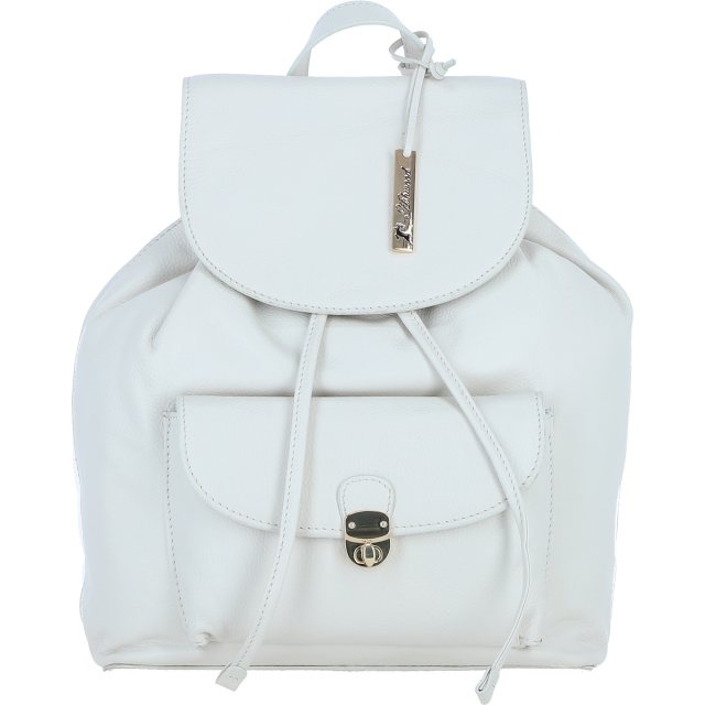 Ashwood Leather Twist Lock Small Backpack - White Y-57