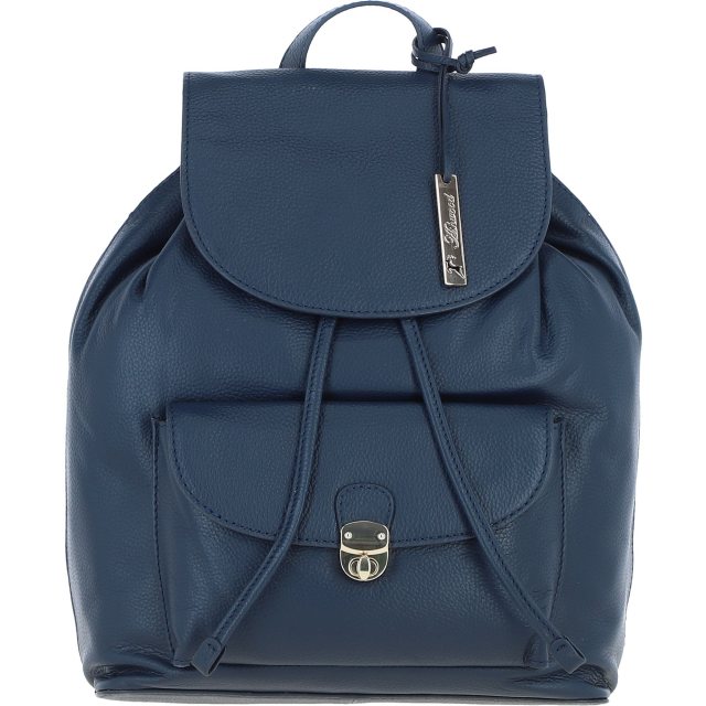 Ashwood Leather Twist Lock Small Backpack - Navy Y-57