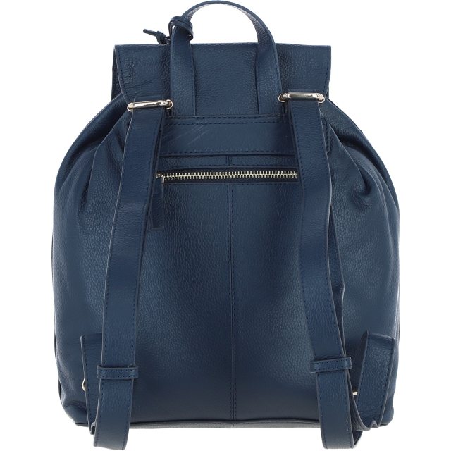 Ashwood Leather Twist Lock Small Backpack - Navy Y-57