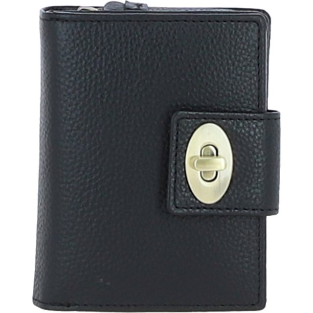 Ashwood Leather Twist Lock Purse - Black Y-60