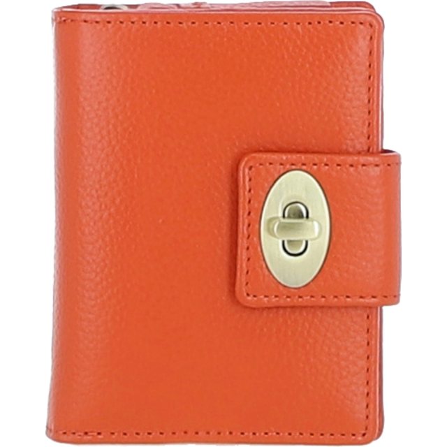 Ashwood Leather Twist Lock Purse - Orange Y-60