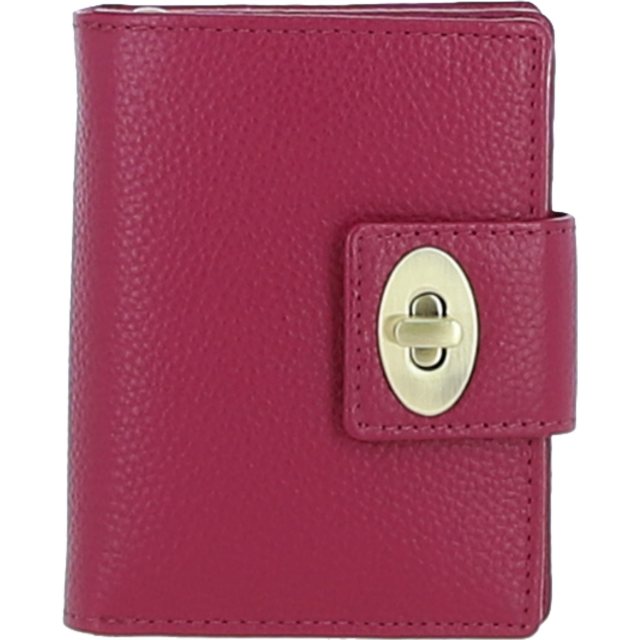 Ashwood Leather Twist Lock Purse - Raspberry Y-60