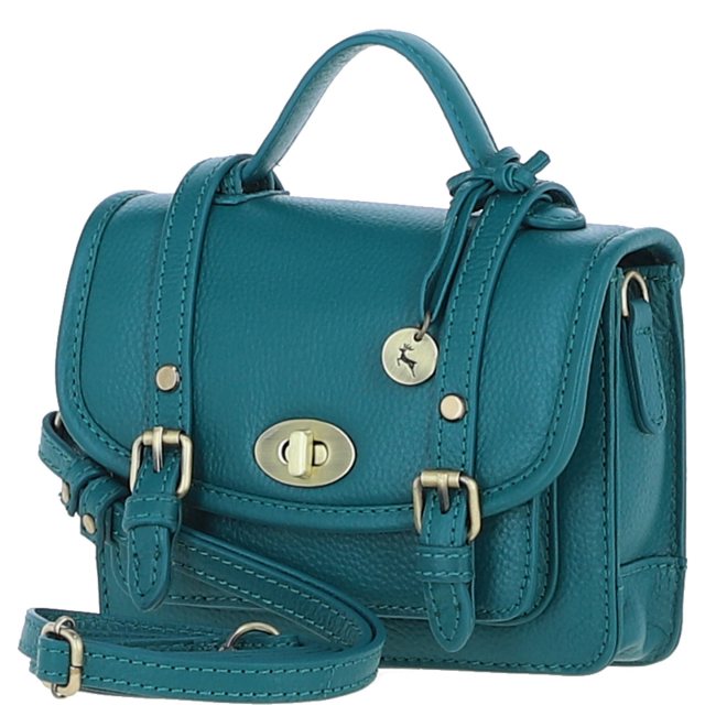 Ashwood Leather Twist Lock Small Satchel - Green Y-61