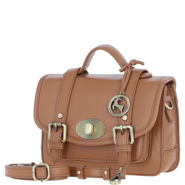 Ashwood Leather Twist Lock Medium Satchel - Butterscotch Y-62