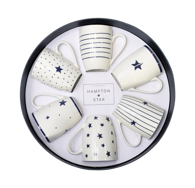 Tipperary Crystal Hampton Star Set Of 6 Mugs