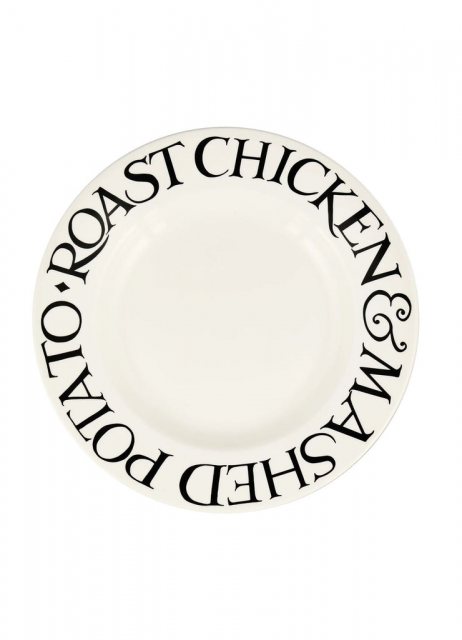 Emma Bridgewater Black Toast Roast Chicken Large Dinner Plate 10.5 Inch