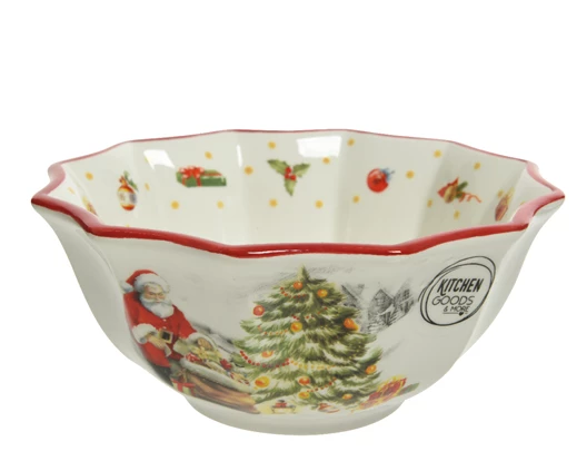 Christmas Tree & Santa Dolomite Bowl