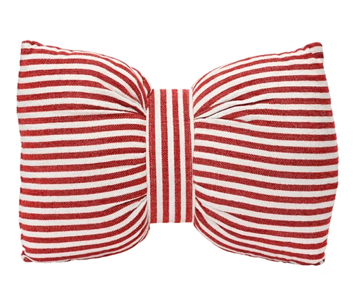 Christmas Bow Cushion Red/Warm White