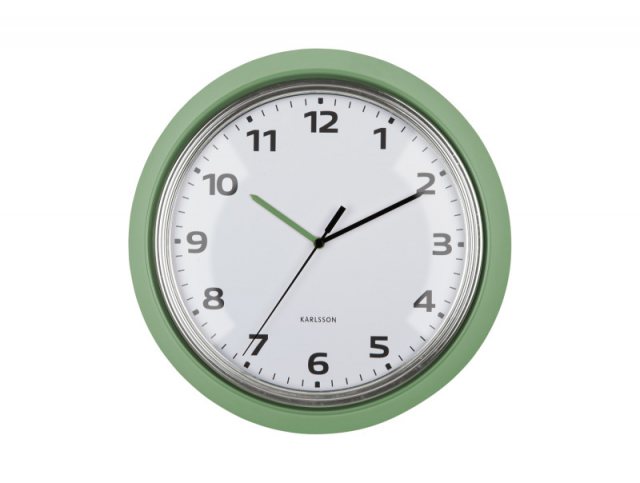 Karlsson Wall Clock Modern Retro - Jungle Green