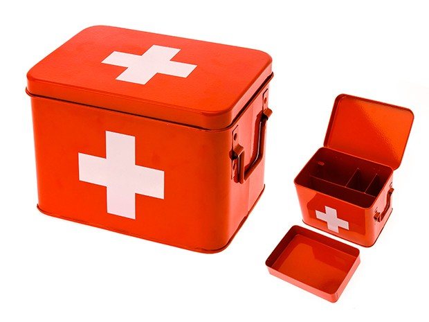 Present Time Medicine Box Cross - Red