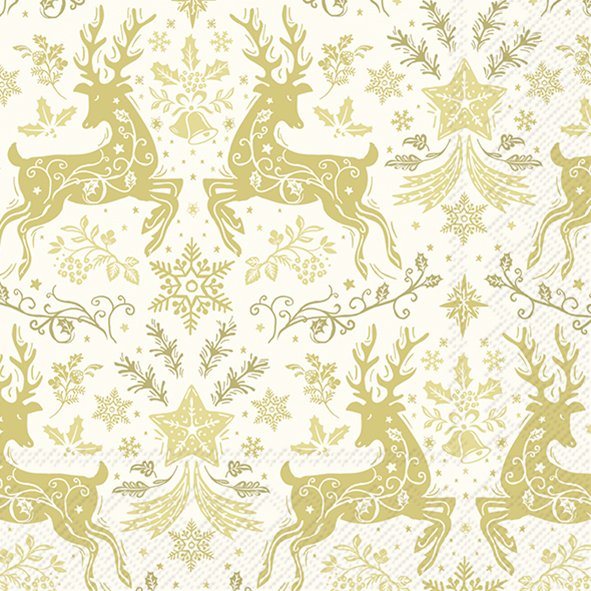 IHR Napkins Christmas Ornaments Gold