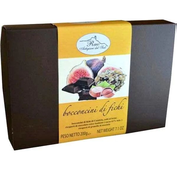 Dolci Pensieri di Calabria Figs In Dark Chocolate With Chopped Hazelnuts 200g