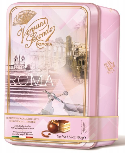 Vergani ROMA Milk Chocolate Pralines with Tiramisu Cream 100g