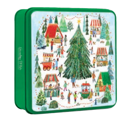Grandma Wild's Embossed Christmas Village Market Tin 200g