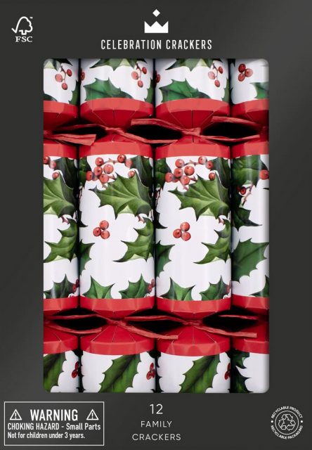 Celebration Crackers Holly Berry 12" Crackers - 12 Pack