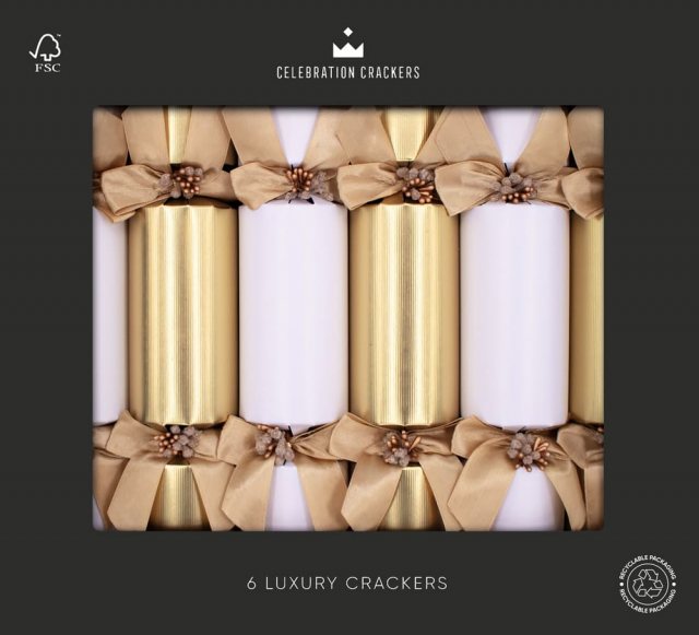 Celebration Crackers Golden Pin 13" Luxury Crackers - 6 Pack