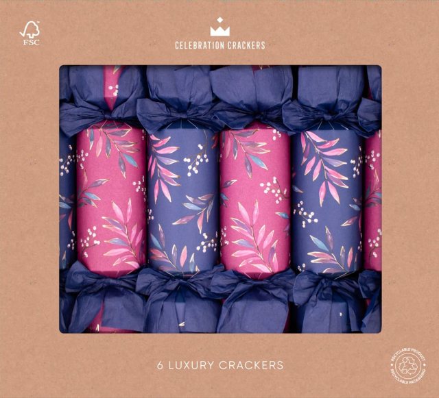 Celebration Crackers Jewelled Sprig 13" Luxury Crackers - 6 Pack