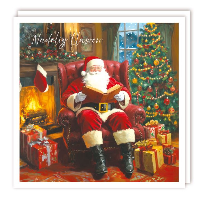 Nadolig Llawen By The Fire Christmas Cards - 5 Pack