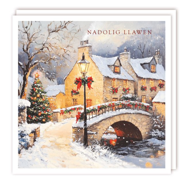 Nadolig Llawen Bridge into Town Christmas Cards - 5 Pack