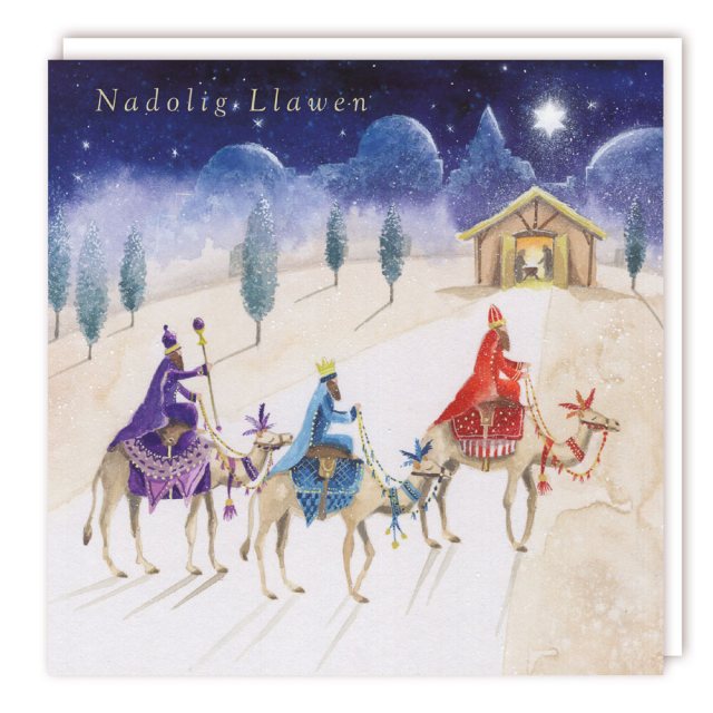Nadolig Llawen 3 Wise Men Christmas Cards - 5 Pack
