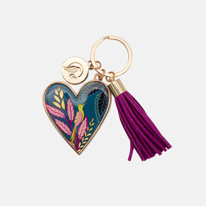 Sara Miller Savannah Botanic Paradise Heart Keyring