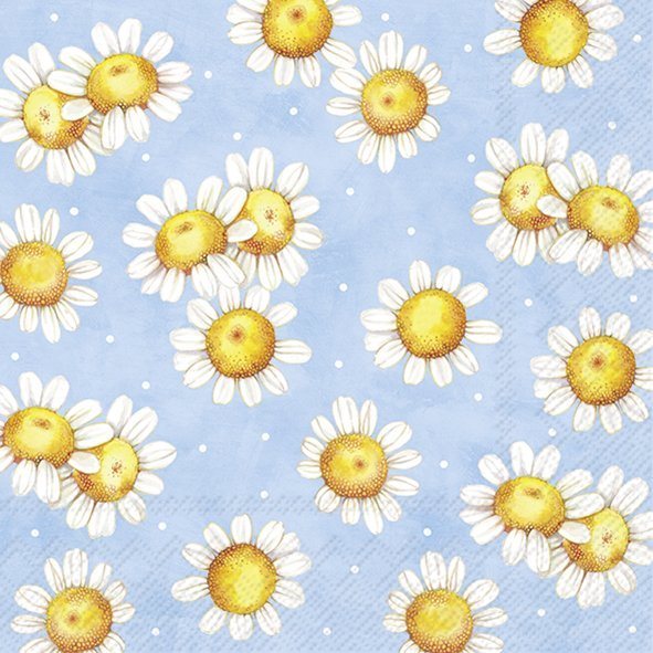IHR Napkins Sunny Flowers Light Blue