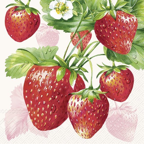 IHR Napkins Strawberry Fruits Cream