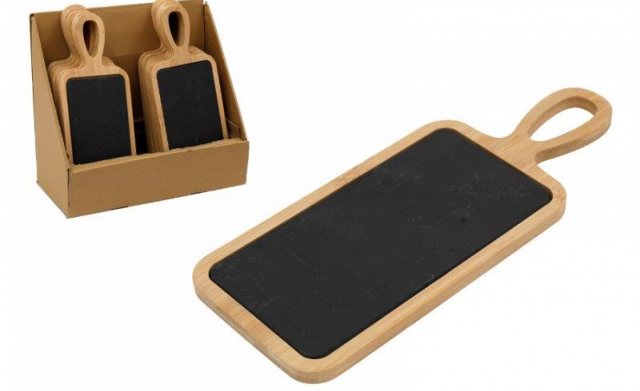 Bamboo with Slate Serving Board
