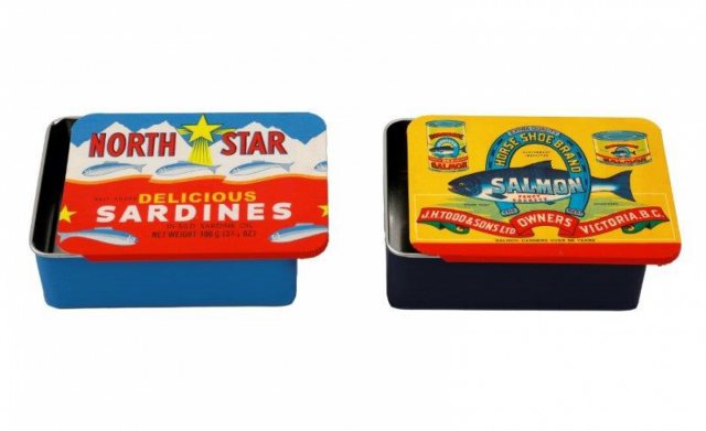 Vintage Style Sardine / Salmon Tin Push Pull Lid