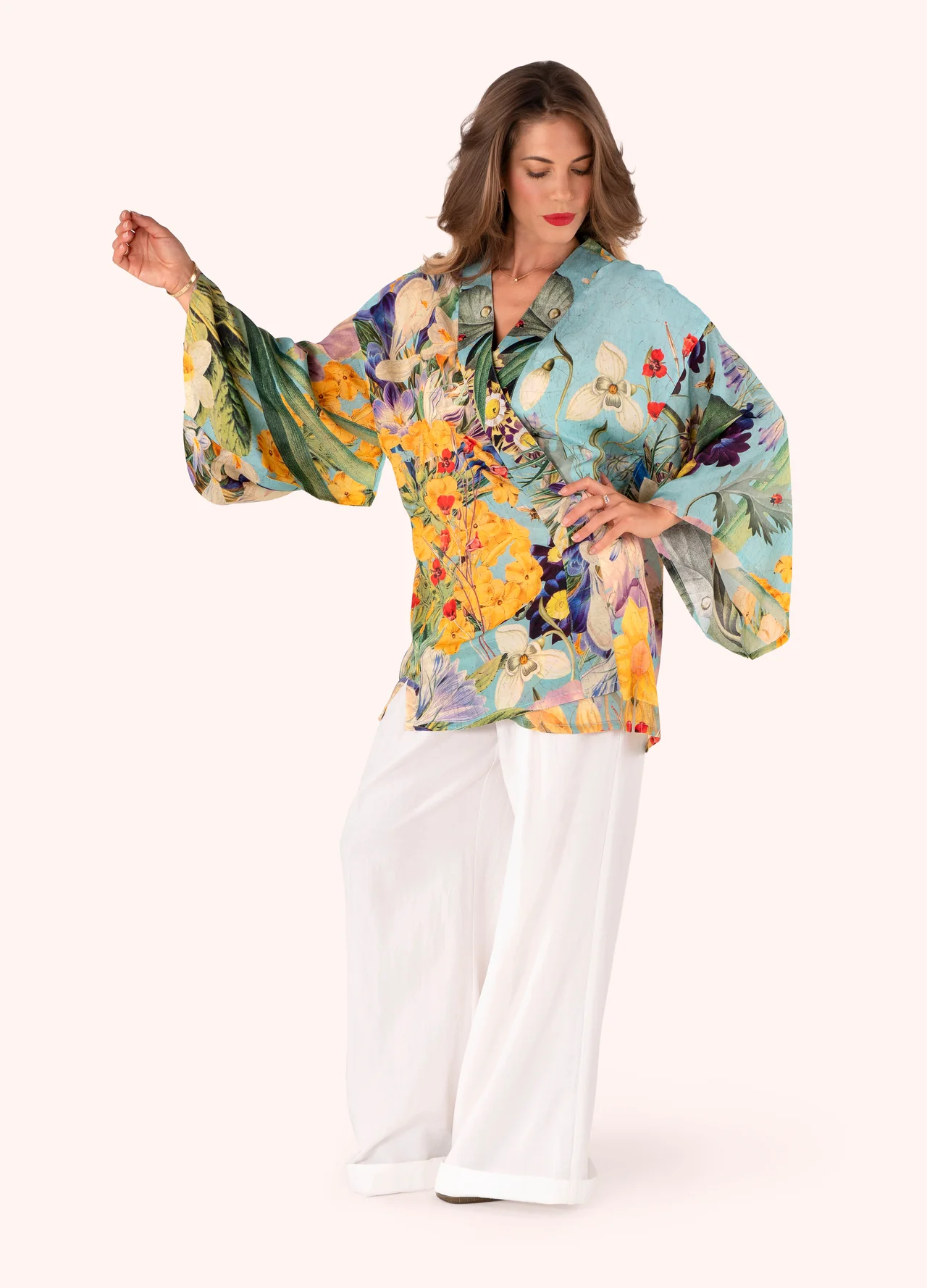 Powder Kimono Jacket - Spring Flora