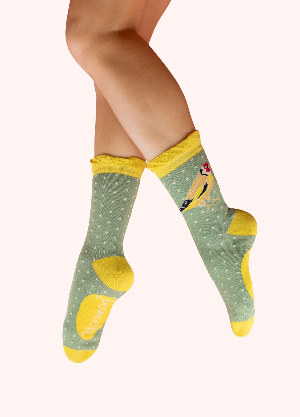 Powder Ladies Ankle Socks - Goldfinch in Sage