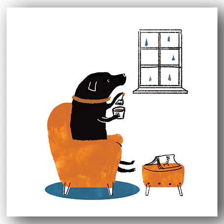 Kyoto Nemoto Dog & Tea Greetings Card