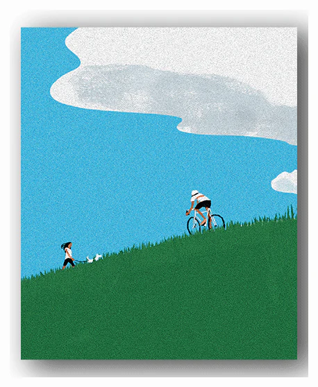 Kyoko Nemoto Sunday Cycling Greeting Card