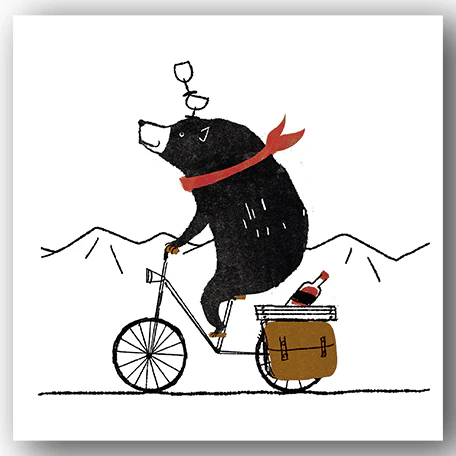 Kyoko Nemoto Bear on Bike Greeting Card