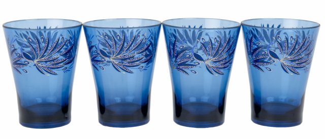 Sara Miller Anniversary Decorated Tumblers Set of 4