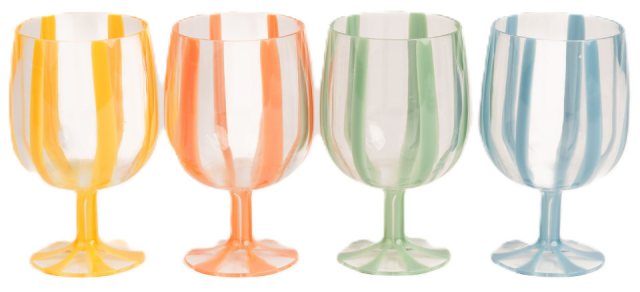Summerhouse Portofino Stacking Wine Glasses Stripe Set of 4