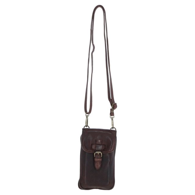 Ashwood Leather Crossbody Smartphone Bag - Brandy D99