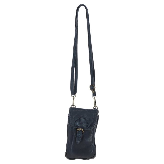 Ashwood Leather Crossbody Smartphone Bag - Navy D99