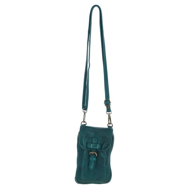 Ashwood Leather Crossbody Smartphone Bag - Teal D99