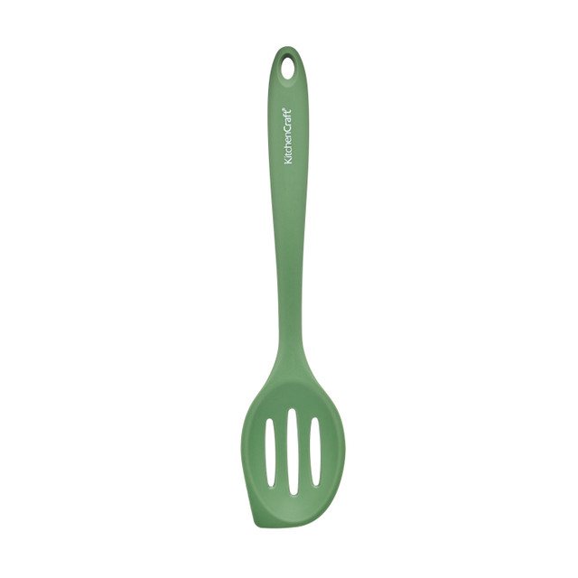 KitchenCraft Silicone Slotted Mixing Spoon - Green