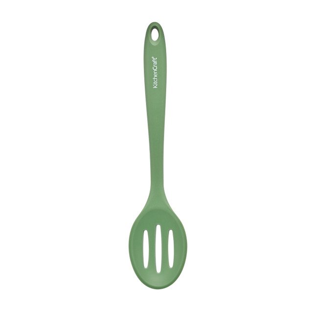 KitchenCraft Silicone Slotted Spoon - Green