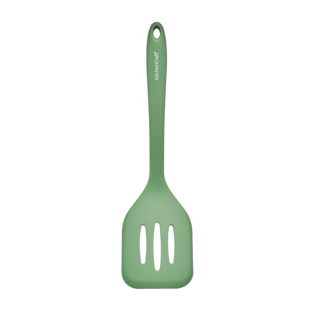 KitchenCraft Silicone Slotted Turner - Green