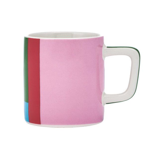 La Cafetière Ceramic Espresso Cup - Pink and Red Utopian Lines 120ml